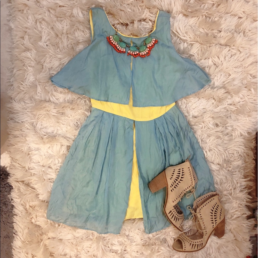 NEW Maude blue and yellow dress size L